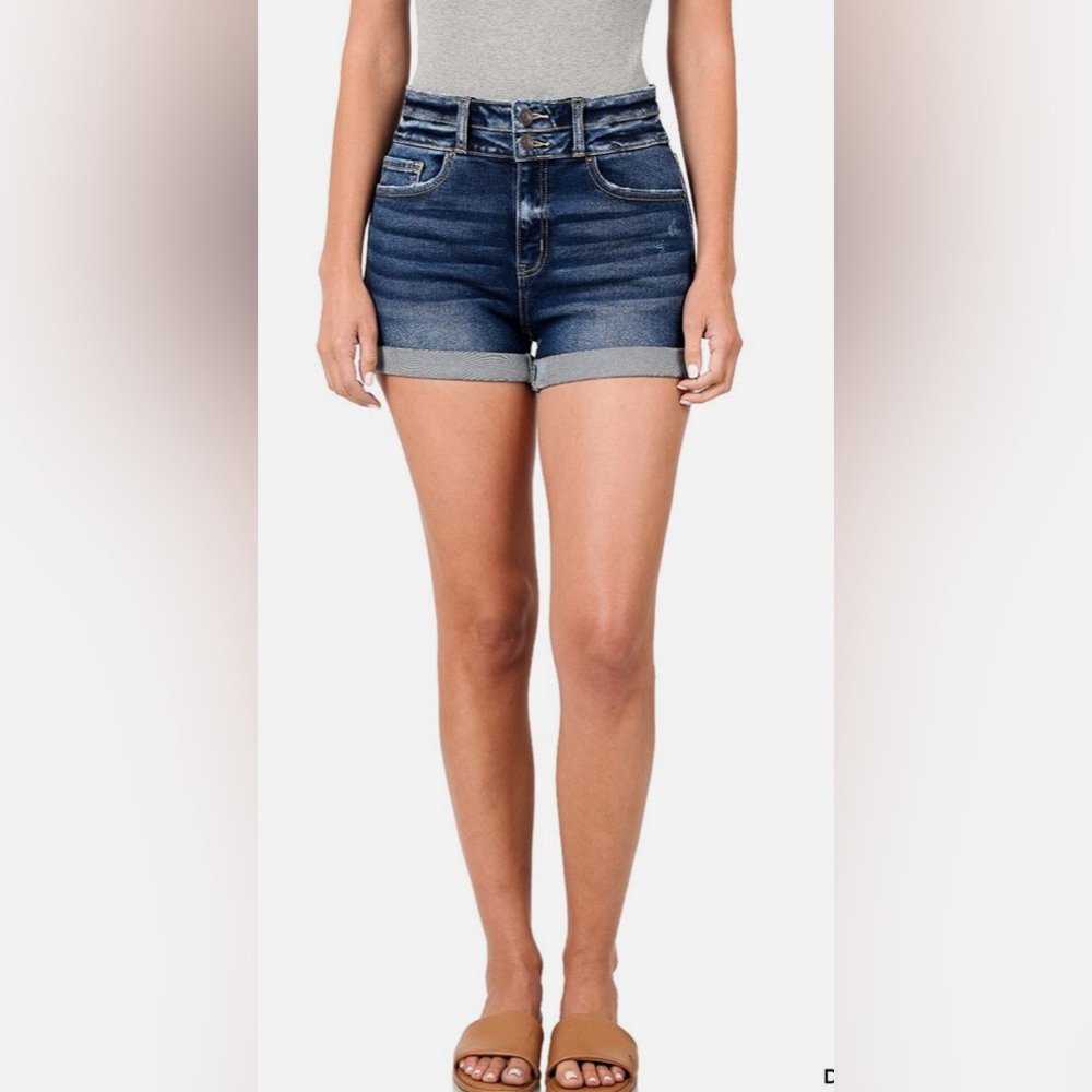 Zenana Outfitters Dark Blue Jean Shorts